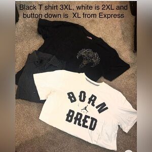 Born and Bred Graphic Tee - White - Men. Three shirts sz XL, 2XL and 3XXL